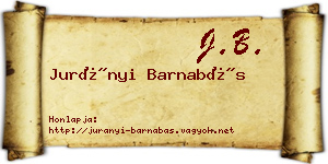 Jurányi Barnabás névjegykártya